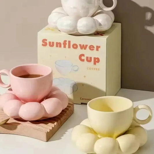 Sunflower Cermaic Cup Saucer