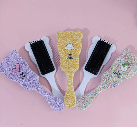 Glitter Print Hair Brushes