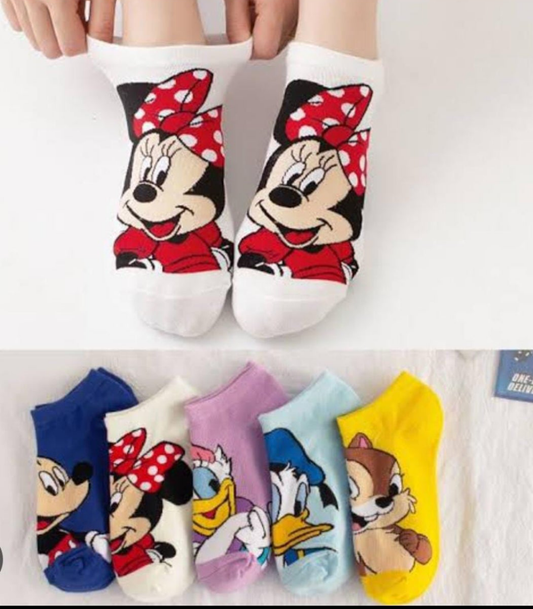 Disney character ankle socks (set of 5 pairs)
