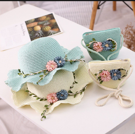 Flower Hat and Bag Set