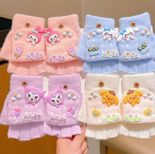 Sanrio character flap style gloves