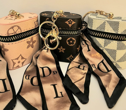 Mini leather coin purse keychains