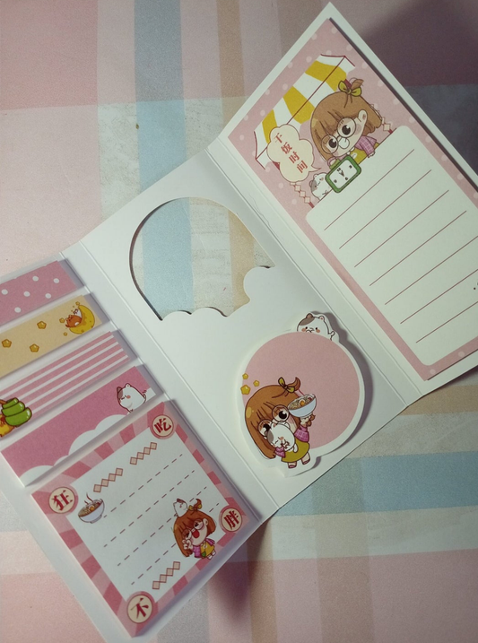 Korean girl sticky note book