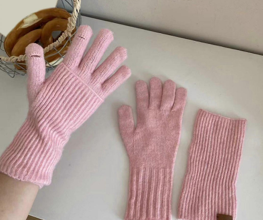 Mobile Touch Screen Knitted Wool Gloves for adults