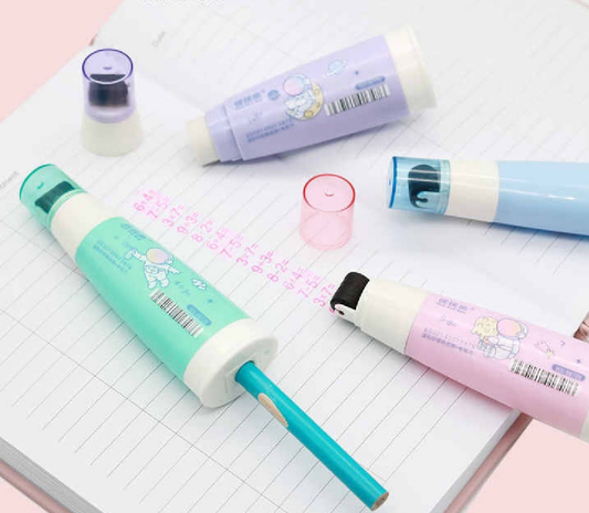 3-in-1 Multi-Function Stationery Tool (Eraser, Pencil Sharpener, Roller Stamp).