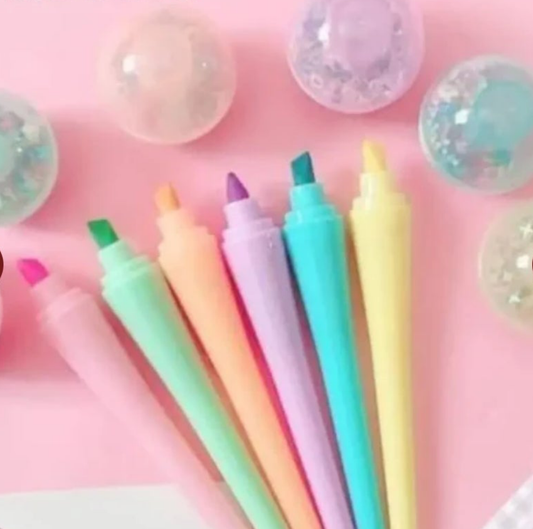 Macaron color lollipop highlighters (pack of 6)