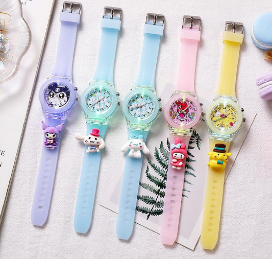 Sanrio character watches with colourful lights