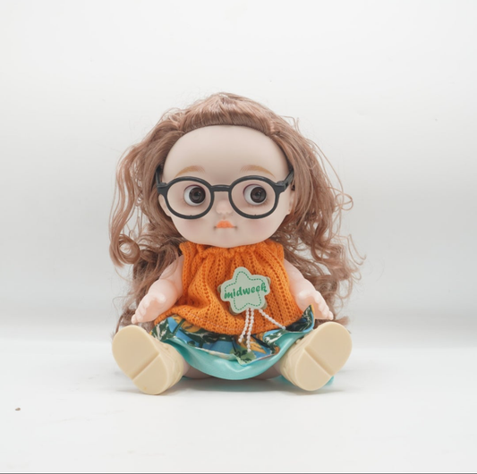 Long hairs innocent face dolls with music title