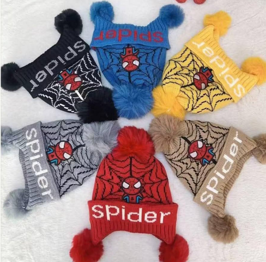 Spiderman knitted winter hats