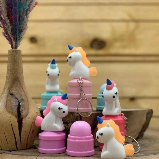 unicorn key ring lip balms