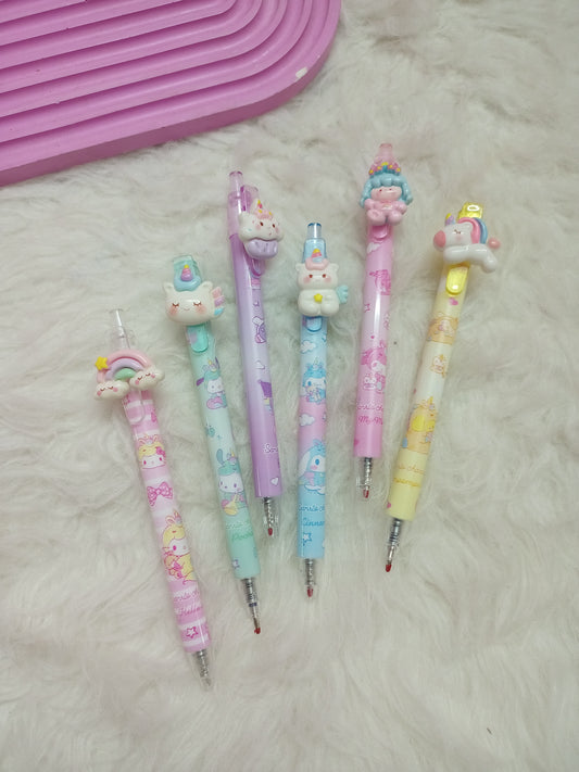 Unicorn-themed gel pens.