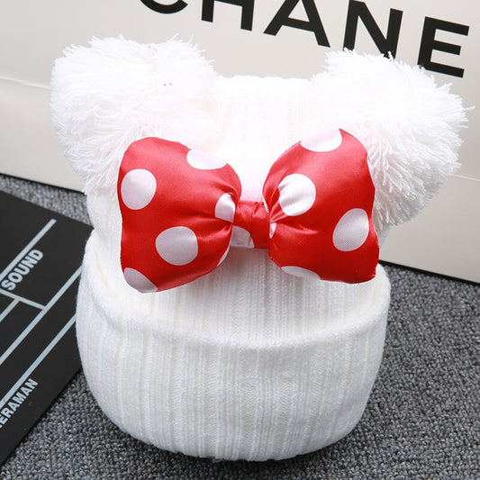 Minnie Mouse knitted bobble hat