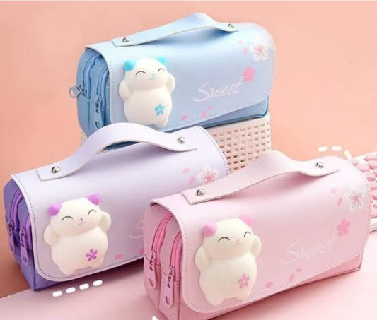 Cute Cat Decompression Squishy Pencil Case