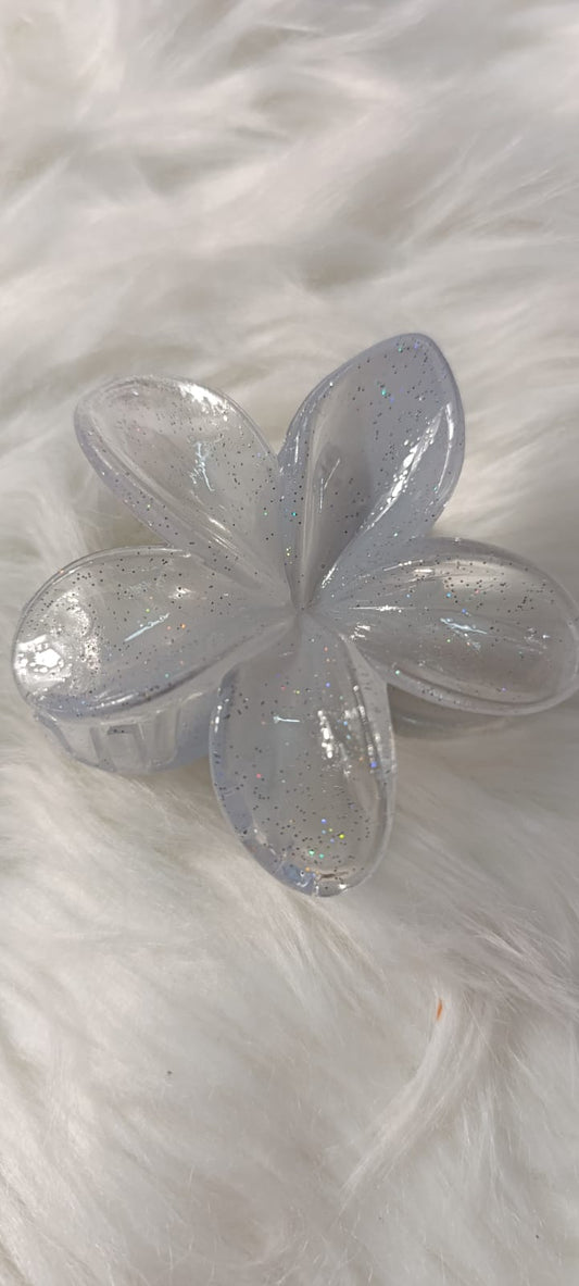 Glittery Floral Hair Claws Clips