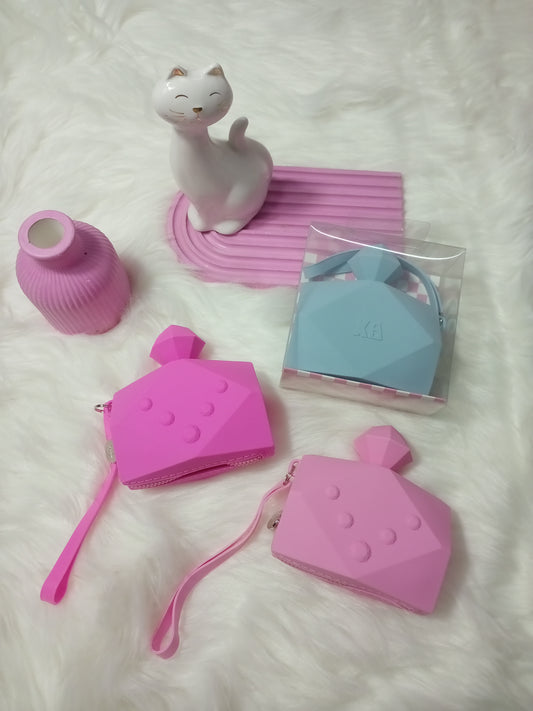 Colourful Diamond Perfume Bottle Shape Pouch