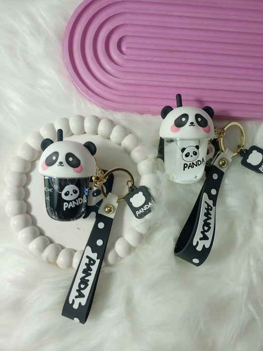 Panda keychain with confetti liquid filled mini bottle✨