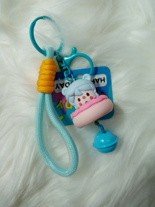 Cute cartoon faces on donet keychain