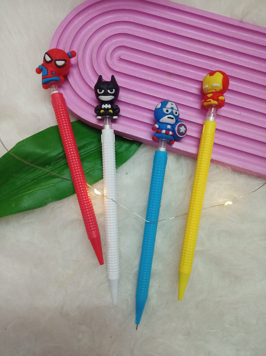 Superhero-themed novelty mechanical pencils