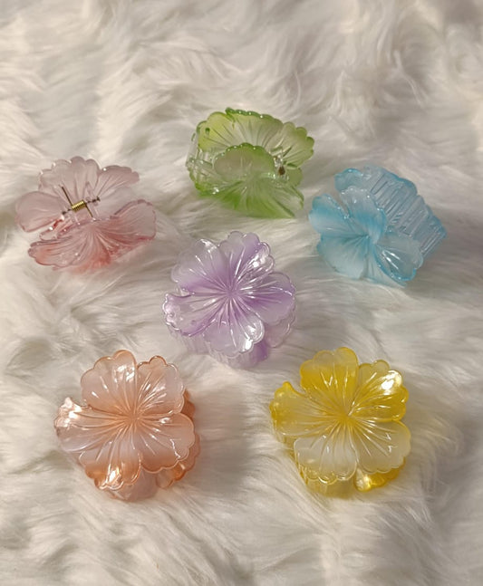 Big Floral Hair claw clips