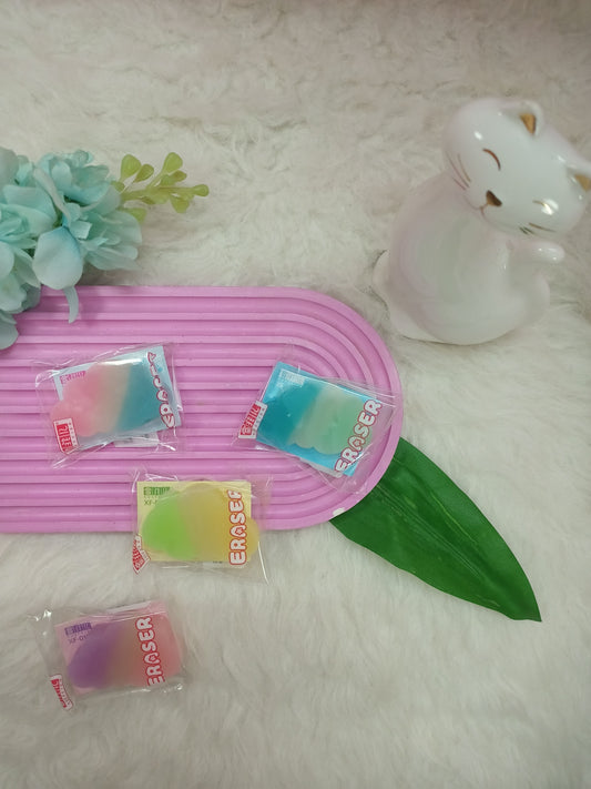 Cloud-shaped silicone erasers