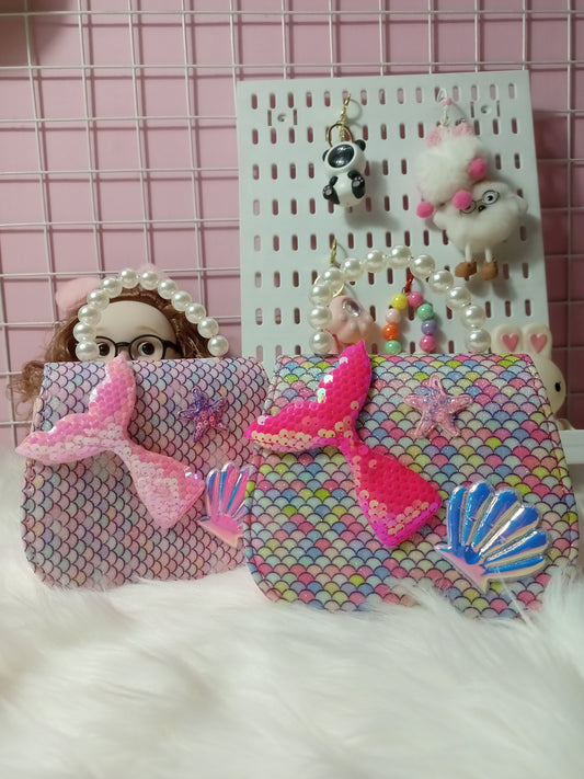 Mermaid Tail Mini Handbag with Pearl Handle