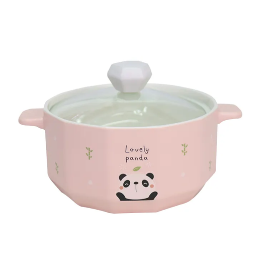 Cute Pink Ceramic Cooking Pot With Lid