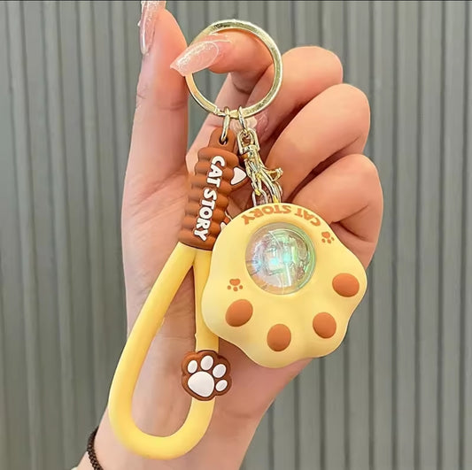 Cat Paw Sunset Light Keychain