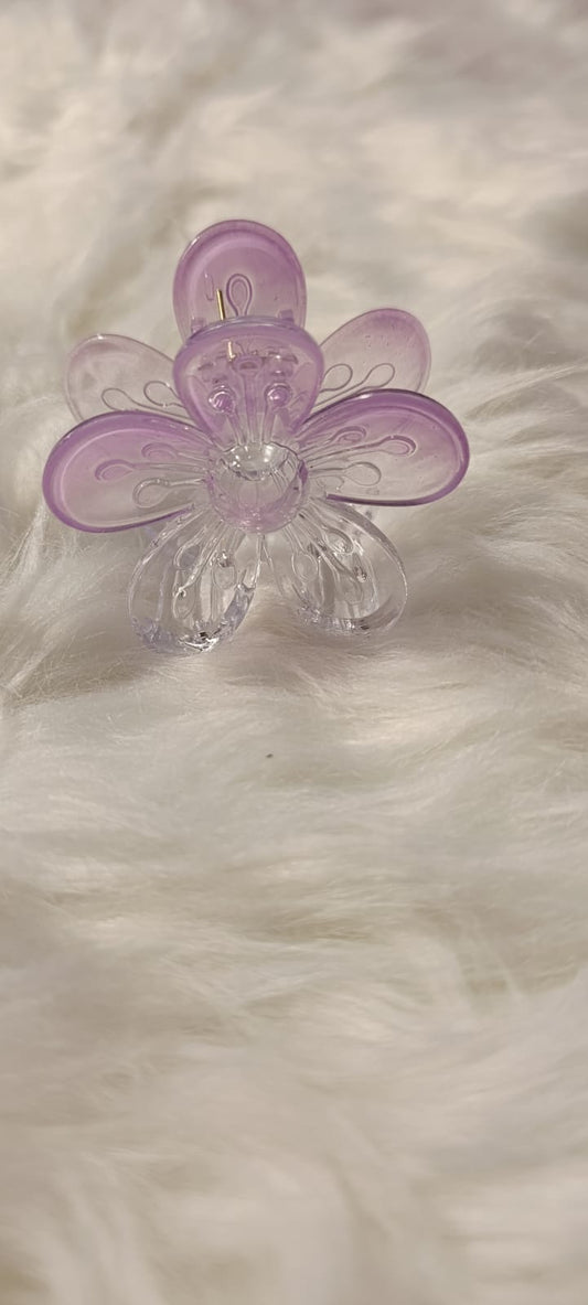 Transparent Flower Claw Clips