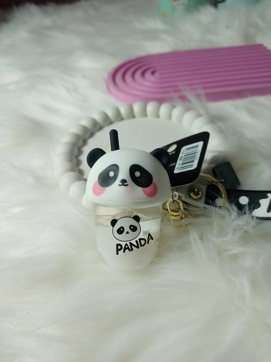 Panda keychain with confetti liquid filled mini bottle✨