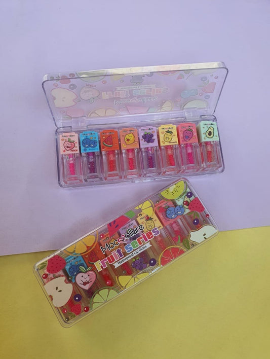 Set of 8 mini lip gloses