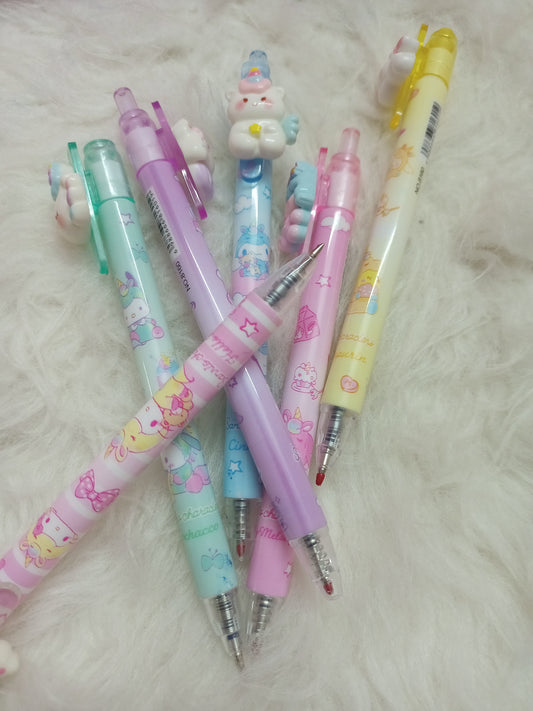 Unicorn-themed gel pens.