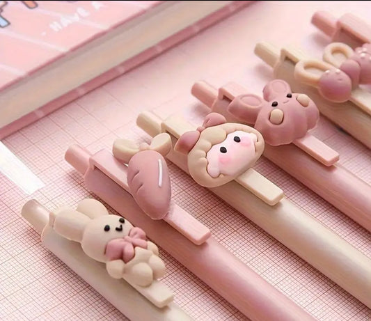Cute Rabbit Retractable Ballpoint Black