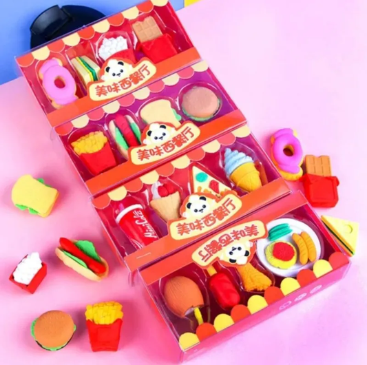 Junk food Erasers