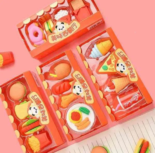 Junk food Erasers