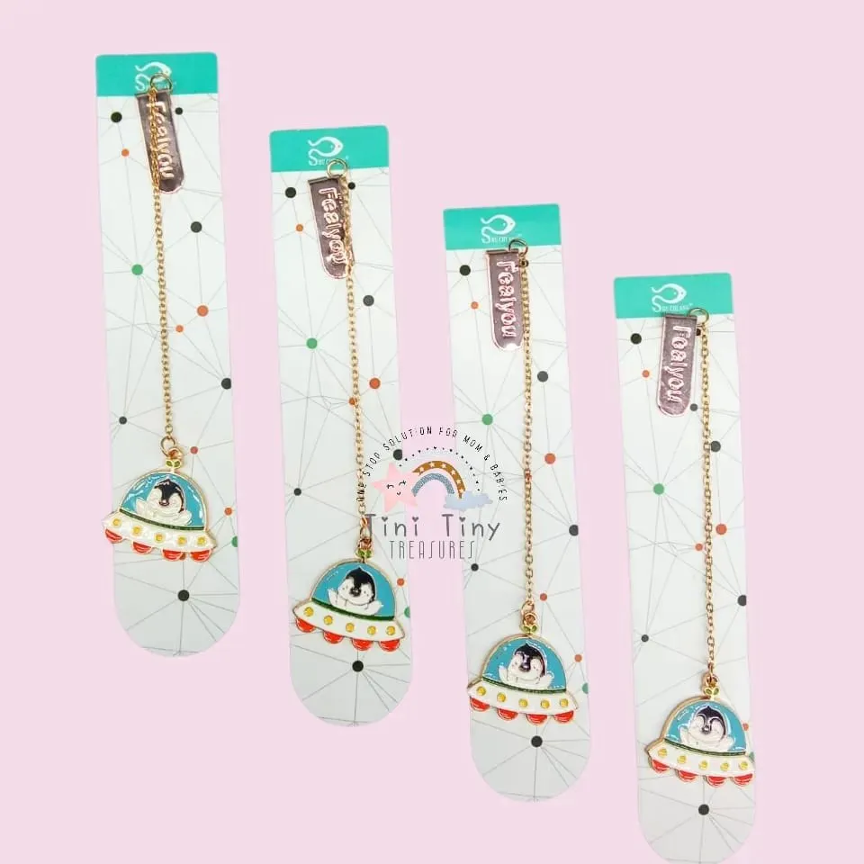 Space Ship Metal Charm Book Marks