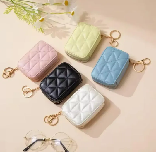 Mini vanity compact wallets with hanging key chain