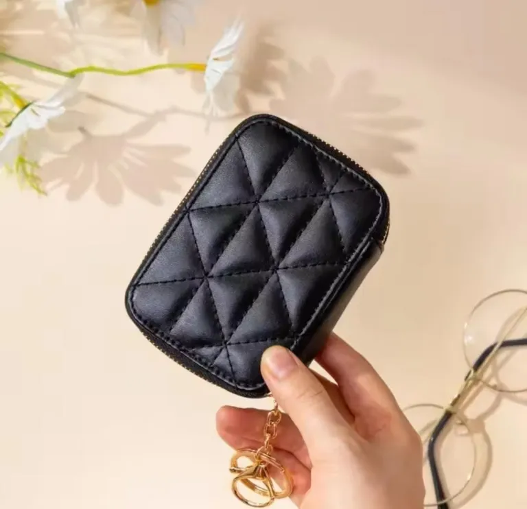 Mini vanity compact wallets with hanging key chain
