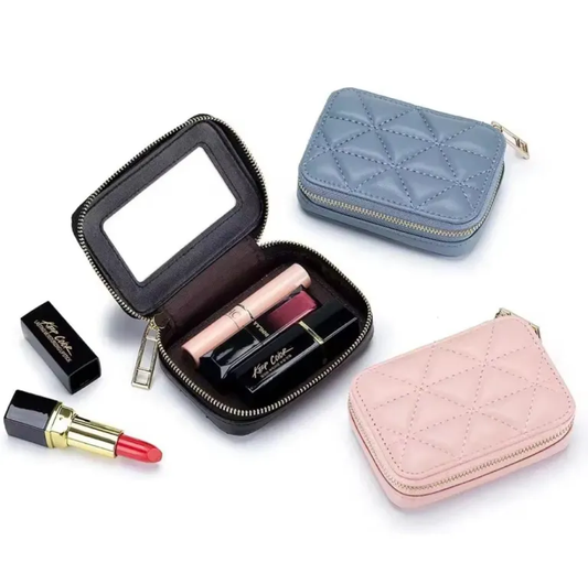 Mini vanity compact wallets with hanging key chain
