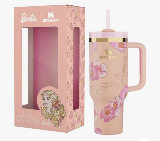 Barbie x Stanley '80s Peaches 'N Cream Quencher FlowState 40oz Tumbler.