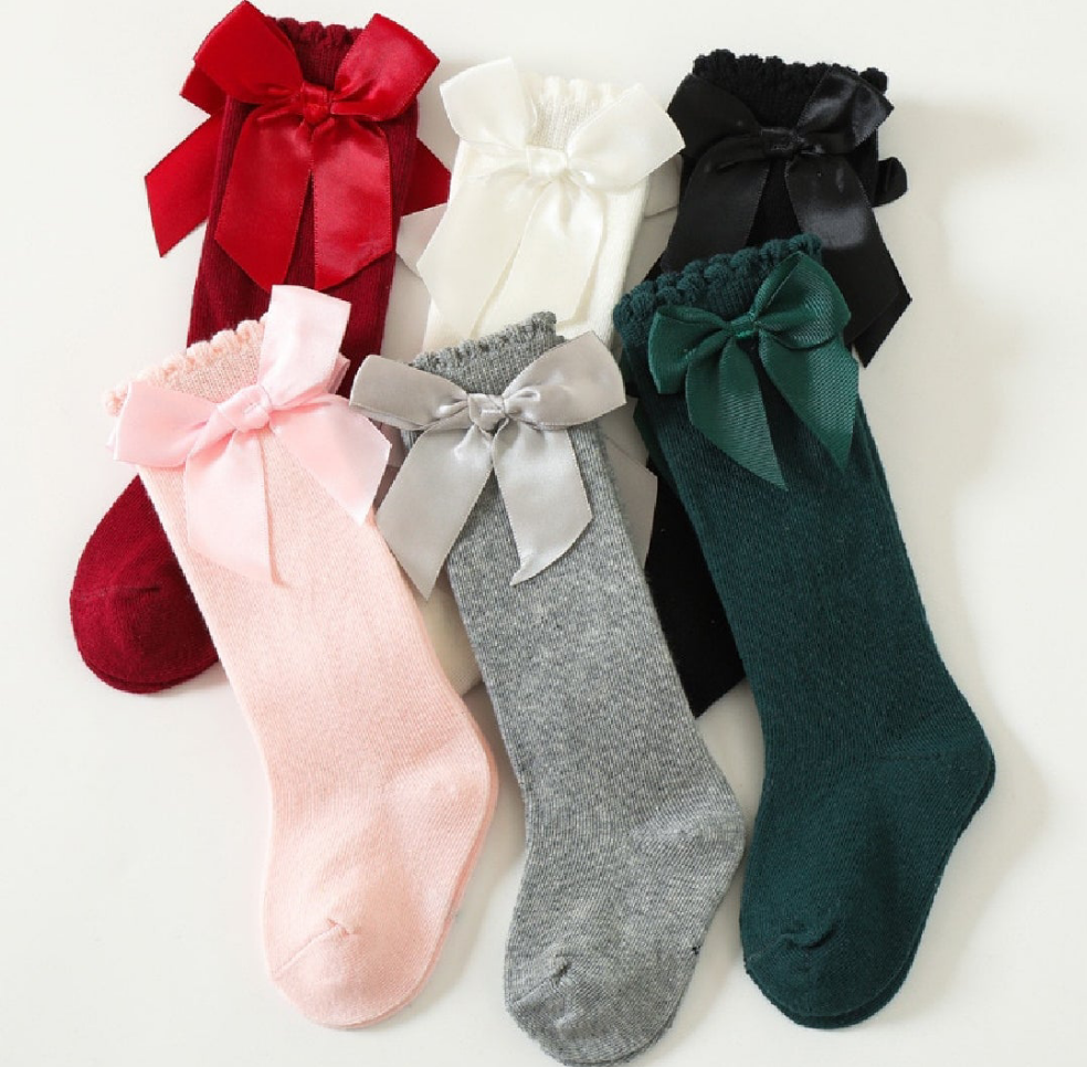 Baby Knee-High Socks with Bows
