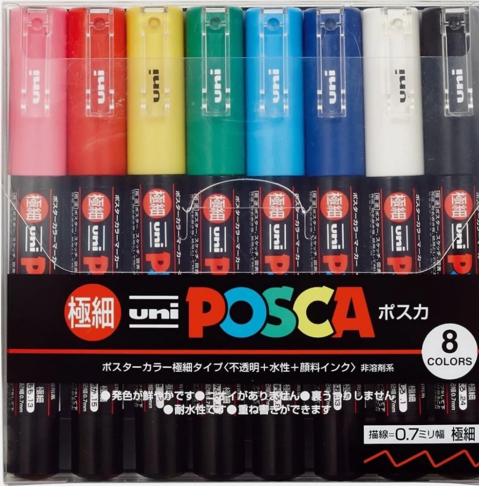 Uni Posca Paint Markers (set of 8)