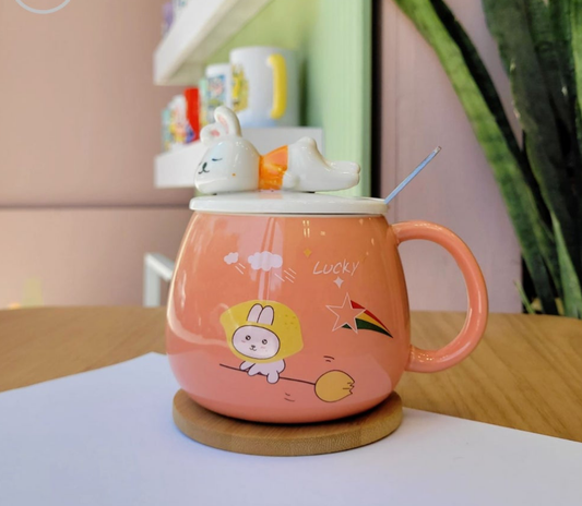 Sleeping bunny ceramic mugs