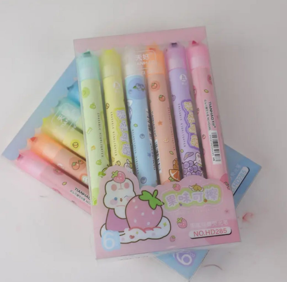Erasable highlighter pen