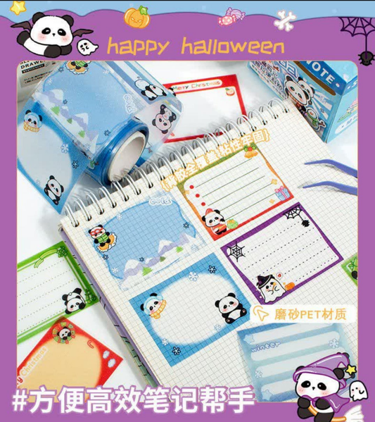 Cute Panda Post It Notes - Sticker Roll Box
