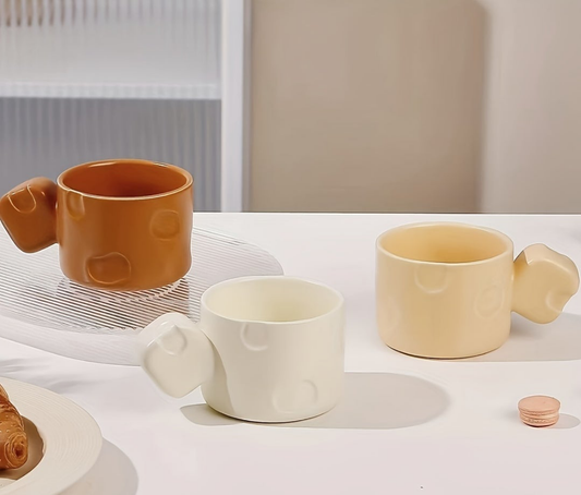 Cheese style ceramic coffee cups.