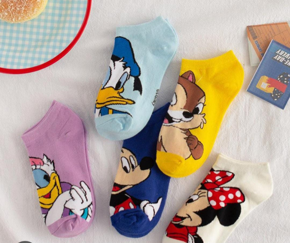 Disney character ankle socks (set of 5 pairs)