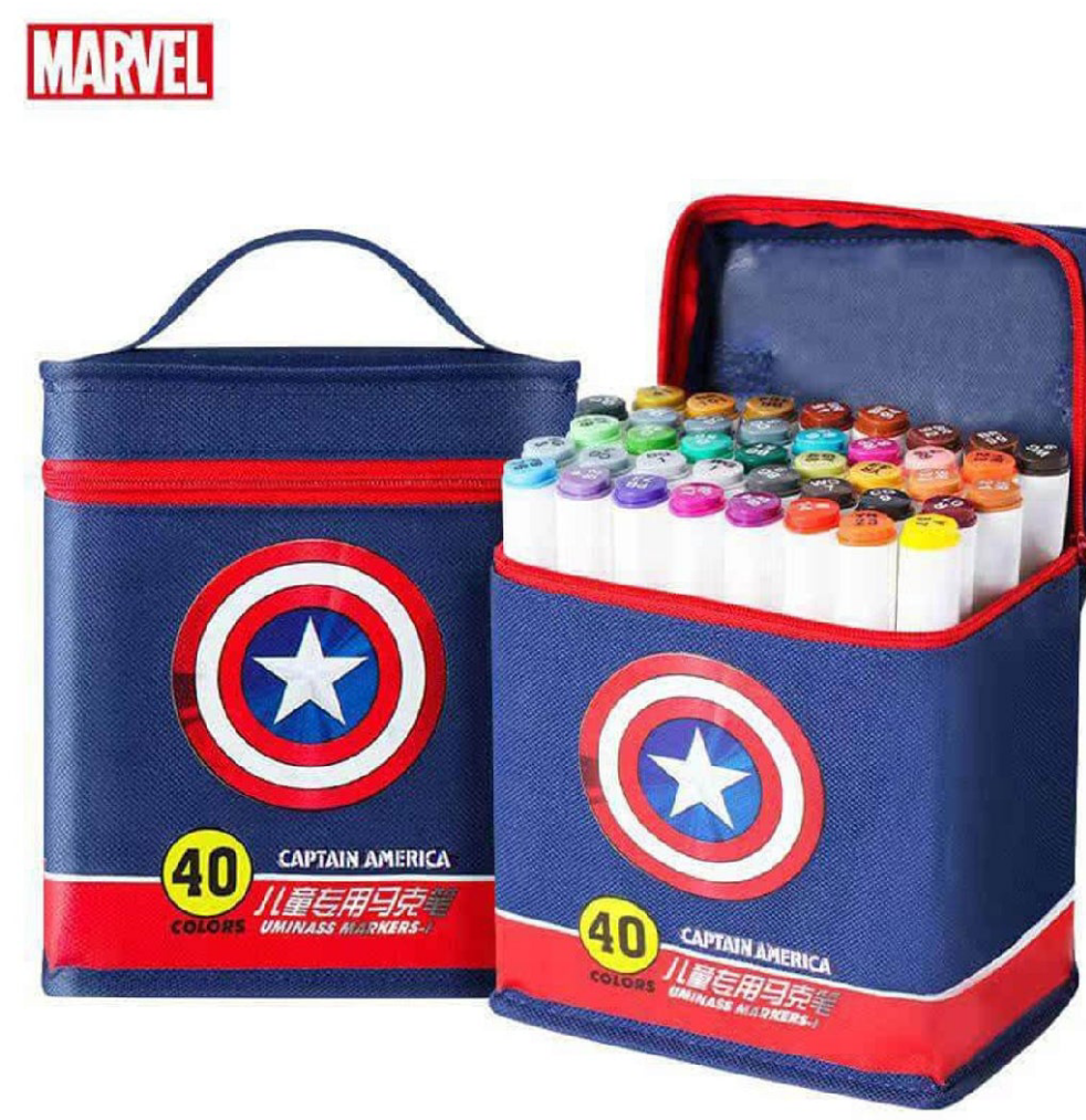ORIGINAL Disney Captain America 40 double sided markers