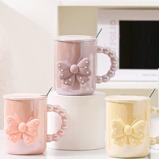 Cute Hand Heldstereoscopic Bow Mugs