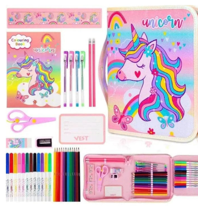 Vest unicorn-themed stationery art set for kids (36 PCS)