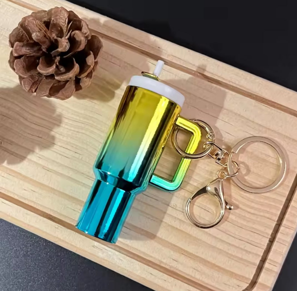 Shiny mini tumbler keychains